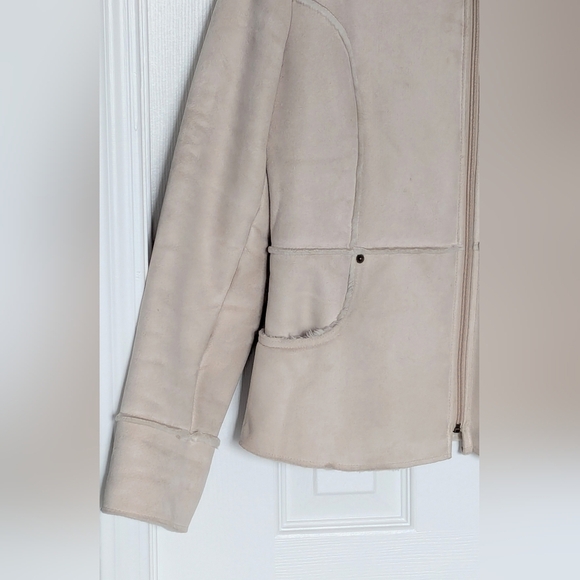 LEI Women's (Size Large)Cream/Tan Faux-Suede Teddy Jacket With Shearling Lining - Picture 8 of 16